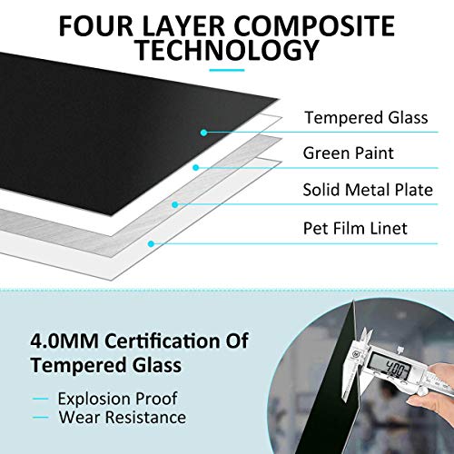 Black Glass Dry Erase Board Large 72" x 43", Magnetic Glass Whiteboard for Wall, Home Office Glass Blackboard Frameless, 6 x 3.5' - 4 Markers, 1 Eraser, 1 Tray