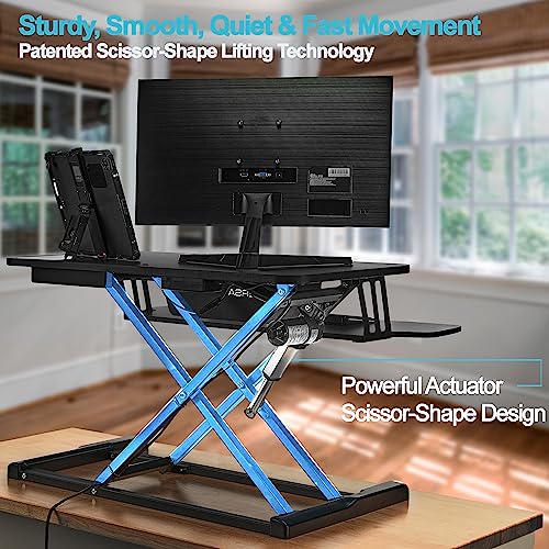 VERSADESK PowerRiser 32 Inch Electric Standing Desk Converter for Dual Monitor, Laptop Workstation