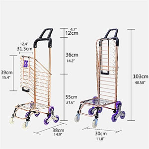 JipiN Foldable Grocery Cart with Aluminum Frame and Stair Climbing Feature