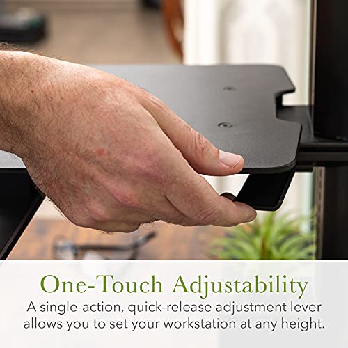 Uprite Ergo Sit2Stand Standing Desk Converter – Dual Monitor Mount - Black/Black