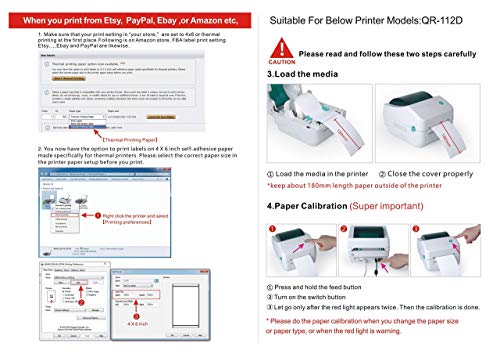 Shipping Label Printer ( Windows 7 or higher Only ) ( No ChromeBook ) Direct Thermal High Speed Printer - Compatible with Amazon, Ebay, Etsy, Shopify - 4×6 Label Printer & Multifunctional Printing