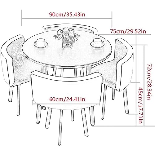 HM&DX 5-Piece Wooden Round Conference Room Table and Chair Set
