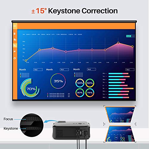 VANKYO Performance V620 Native 1080P Projector, with 6000 Lux 200" Display 50,000 Hours LED, Compatible with TV Stick, HDMI, X-Box, Laptop, iPhone Android for Home/Outdoor Entertainment