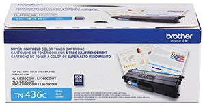 Brother TN436BK, TN436C, TN436Y, TN436M 4-Color Super High Yield Toner Cartridge Set