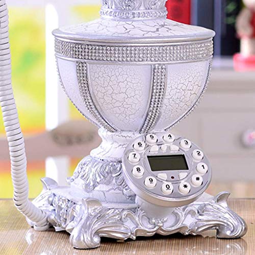TEmkin European Retro White Resin Fashion Landline Telephone