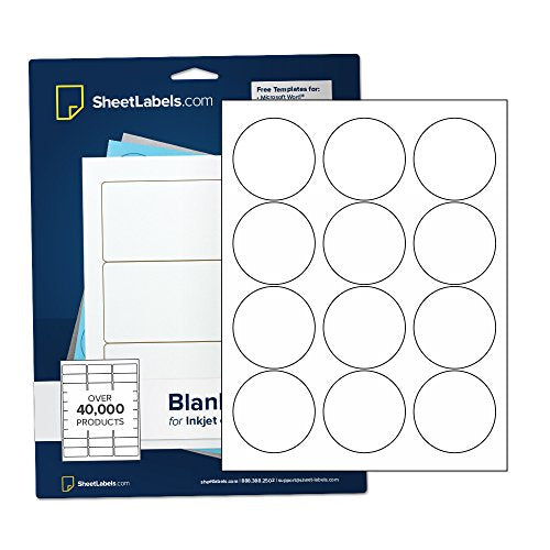 2.5" Round Labels, All Purpose White, Laser or Inkjet Printing, 60000 Labels