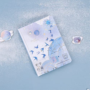 DYCSY Journal Diary Lined Grid White Papers Beautiful Color page Notebook Notepad Planners Traveler (Color : C, Size : 130x180mm)