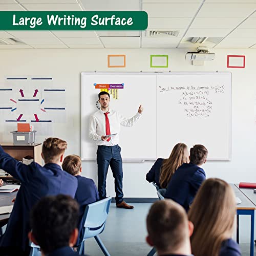 Large Magnetic Whiteboard, maxtek 60 x 48 inches Magnetic Dry Erase Board Foldable with Marker Tray 1 Eraser 3 Markers and 6 Magnets| Wall-Mounted Aluminum Memo White Board for Office Home and School