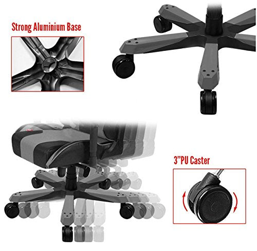 DXRacer King series OH/KS06/NG Large size Seat Office Chair Gaming Ergonomic with - Included Head and Lumbar Support Pillows (Black/Gray)