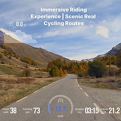 RENPHO AI-Powered Exercise Bike, Indoor Cycling Bike with FTP Power Training, Auto Resistance Stationary Bike, Scenic Riding for Home Workout, Airflow Seat, APP for iOS Android [Tablet Not Included]