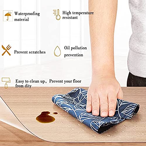 ZWYSL Hard Floor Chair Mats - Clear-2mm, 200x300cm - Smooth, Durable, Easy to Clean - Effective Hard Surface Protection