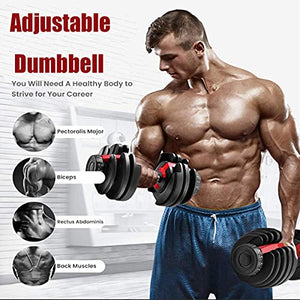 Awishwill Adjustable Dumbbell Set, Adjust Weights Dumbbells(One Pair) 5-52.5 lbs Strength Training Weight Gym Equipment for Man and Women Bodybuild Exercise Fitness Dumbbell