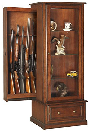 American Furniture Classics 611 10 Gun/Curio Slider Cabinet Combination