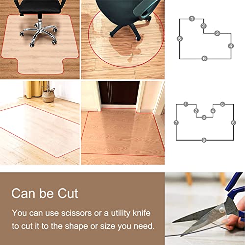 MOGGED Clear Floor Mat for Kitchen Living Room, Non-Slip Desk Chair Mat, 140cmx600cm