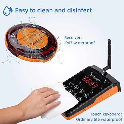 Retekess TD156 Restaurant Pagers - Long Range, Timeout Reminder, 10 Coaster Pager Set