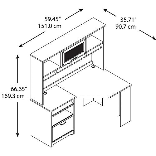 Bush Furniture Cabot Corner Desk with Hutch in Espresso Oak