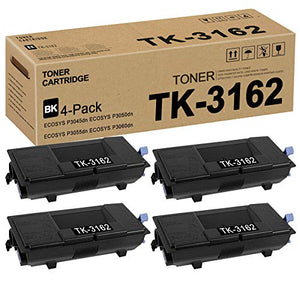 4 Pack Black TK3162 TK-3162 1T02T90US0 Toner Cartridge Replacement for Kyocera ECOSYS P3045dn P3050dn P3055dn P3060dn Toner Kit Printer
