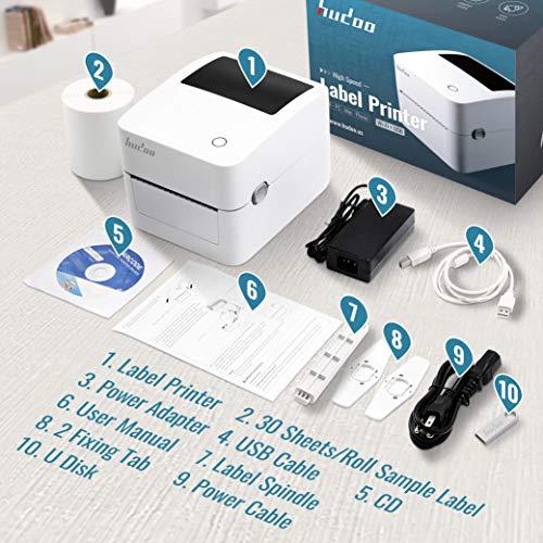 Hudoo 2054K Thermal Label Printer,4X6 Shipping Label Printer,Barcode Printer, Label Marker, Compatible with Amazon, Ebay FedEx UPS Shopify Etsy Barcode Printer (Wi-Fi)