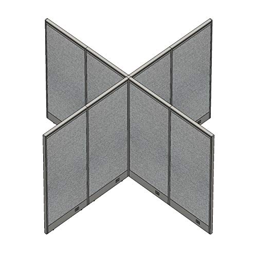 GOF Freestanding X-Shaped Office Partition, Large Fabric Room Divider Panel - 120"D x 120"W x 48"H