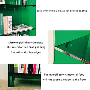 None Acrylic Multi-Layer Floor Bookshelf, Blue (Green)