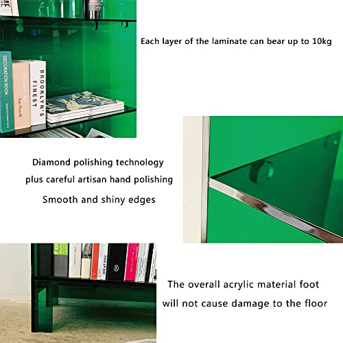 Acrylic Multi-Layer Floor Bookshelf, Blue (Green)