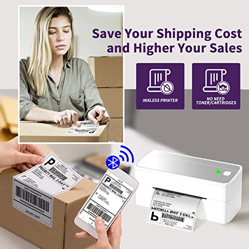 Bluetooth Thermal Shipping Label Printer - Portable Thermal Label Printer for Shipping Packages - Thermal Shipping Label Printer Wireless Label Makers, Compatible with USPS, Shopify, Amazon, Ebay