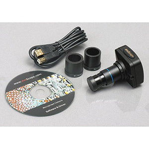 AmScope SM-3TZ-54S-10M Digital Professional Trinocular Stereo Zoom Microscope, WH10x Eyepieces, 3.5X-90X Magnification, 0.7X-4.5X Zoom Objective, 54-Bulb LED Light, Single-Arm Boom Stand, 110V-240V, Includes 0.5X and 2.0X Barlow Lenses and 10MP Camera wit