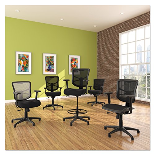 Alera ALEEL42B18 Elusion Series Air Mesh Mid-Back Swivel/Tilt Chair, Black