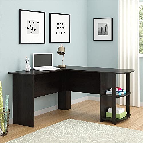 NUFR Home L-Shaped Computer Desk with Shelves Wooden Corner Desk Large PC Laptop Desk Study Table Workstation Gaming Desk for Home and Office