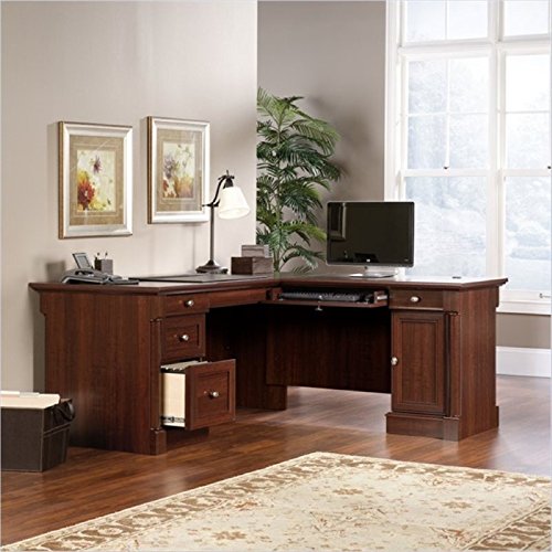 Bowery Hill L-Shaped Computer Desk in Cherry