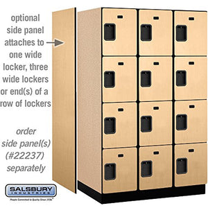 Salsbury Industries 4-Tier Extra Wide Designer Wood Locker, 6-Feet High, Maple