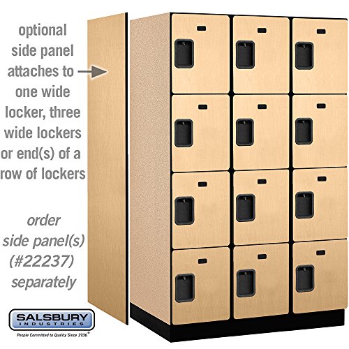 Salsbury Industries 4-Tier Extra Wide Designer Wood Locker, 6-Feet High, Maple