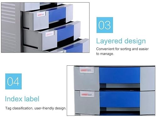 Flat File Cabinet 4-Layer Drawer Storage Organization with Lock/Blank Label
