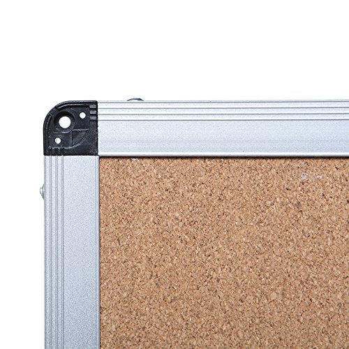 VIZ-PRO Cork Notice Board, 60 X 48 Inches, Silver Aluminium Frame