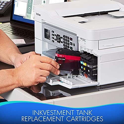 Premium Brother INKvestmentTank MFC J80 Series Color Inkjet All-in-One Printer I Print Scan Copy Fax I 1.8" Color LCD I Wireless Printing I Auto 2-Sided I Up to 20 Sheets ADF + Delca HDMI Cable
