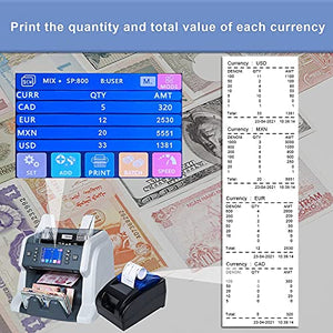 Printer and RIBAO BC-55 Mixed Denomination Bill Money Counter