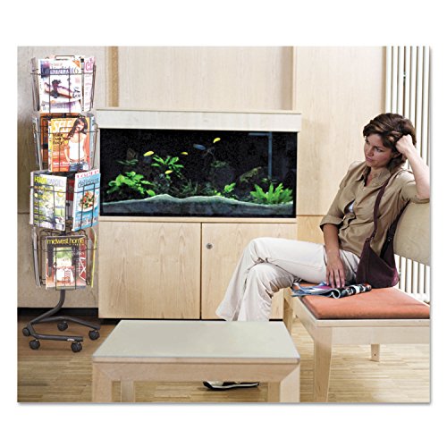 Safco Wire Rotary Display Racks 16 Compartments Charcoal