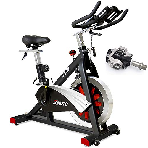 JOROTO X2 Exercise Bike with SPD Pedals Magnetic Resistance Belt Drive Indoor Cycling Spin Bikes Stationary