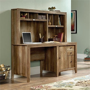 Bowery Hill Computer Desk with Hutch in Craftsman Oak