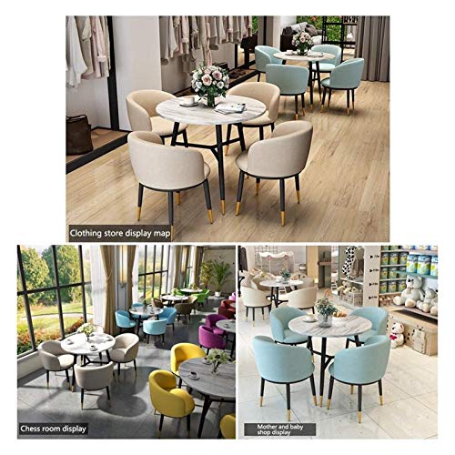 SYLTER Office Conference Table, Coffee Table, and Chair Set - Simple Style 80cm Wooden Round Dining Table - Green & Blue
