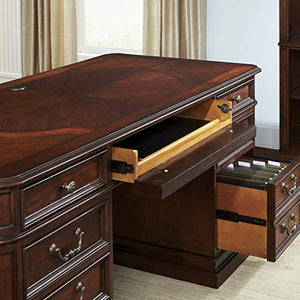Liberty Furniture 273-HOJ-JED Brayton Manor Jr Executive Desk, 66" x 32" x 31", Cognac