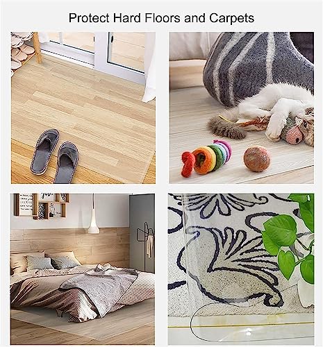 PHONME Clear PVC Office Chair Mat for Hardwood Floors, Anti-Slip Desk Floor Protector (140 * 200cm)