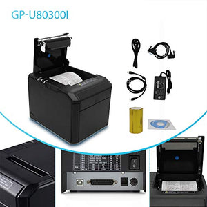 Gainscha-3'1/8 80mm Receipt Printer, Pos Printer with Auto Cutter ESC/POS Command Support Windows USB/LAN Desktop Thermal Receipt Printer (GP-U80300I)