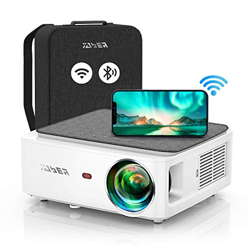 YABER V6 WiFi Bluetooth Projector 9000L Upgrade Full HD Native 1920×1080P Projector, 4P/4D Keystone Support 4k&Zoom, Portable Wireless LCD LED Home&Outdoor Video Projector for iOS/Android/PS4/PPT