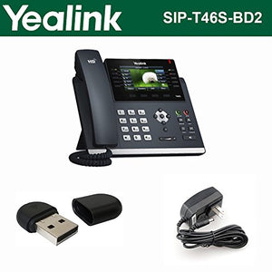 Yealink SIP-T46S IP Phone 16Line HD Voice + Wi-Fi USB Dongle WF40 + Power Supply