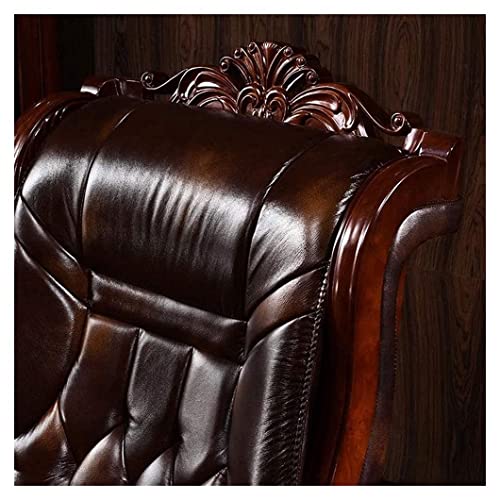BKWJ Ergonomic Gaming Boss Chair with Footstool, Cowhide Reclining