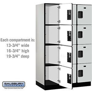 Salsbury Industries 6ft High Gray 4-Tier Wood Locker with Wide Storage Units