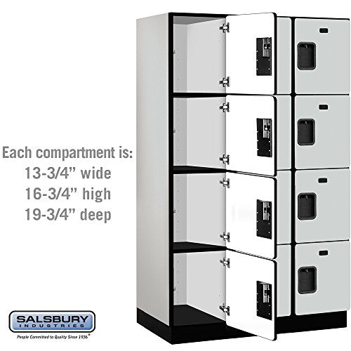 Salsbury Industries 6ft High Gray 4-Tier Wood Locker with Wide Storage Units