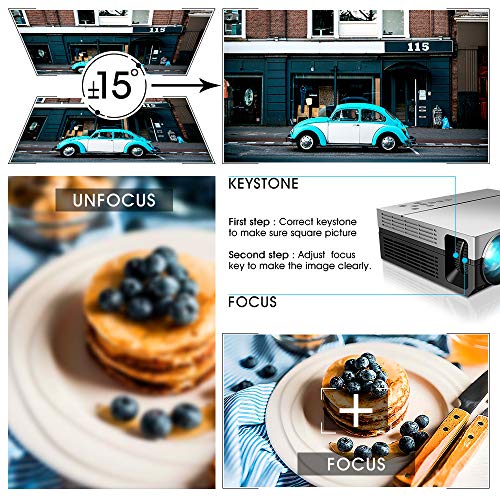 1080P Projector, CiBest Upgraded Native 1080P 3600 Lux Projector HD Video Movie LED Projector for Home Theater Entertainment Parties Games [2018 Newest Model]