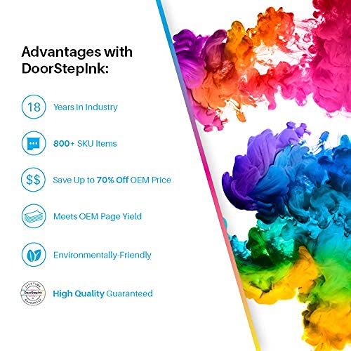 DoorStepInk Remanufactured in The USA Ink Cartridge Replacements for HP 728 300ml 4-PK B C M Y for Printers DesignJet T730 36-in Printer, DesignJet T830 24-in MFP, DesignJet T83036-in MFP